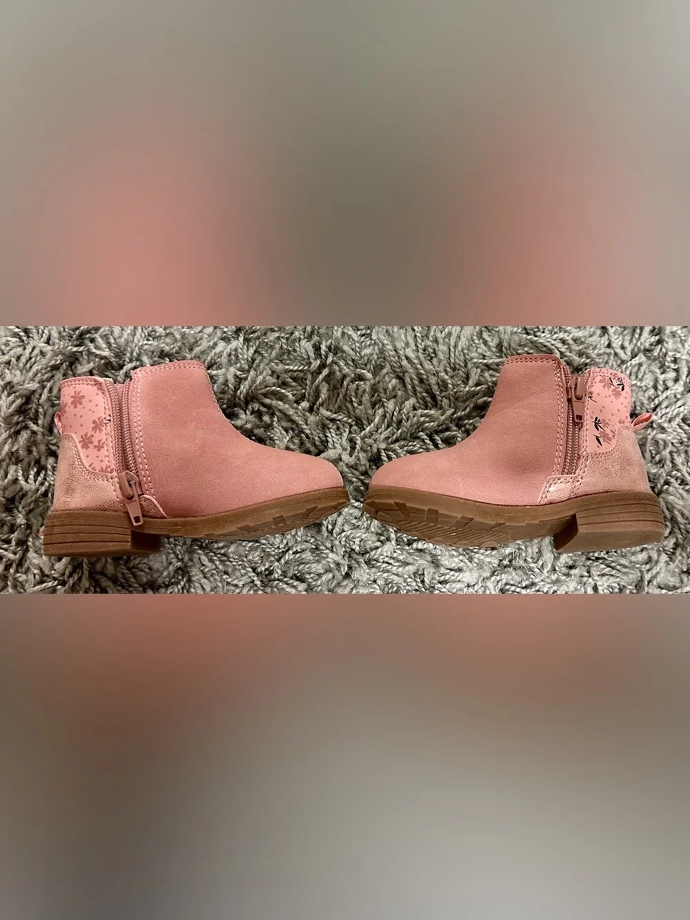 Carter's Pink Floral Ankle Boots for Kids